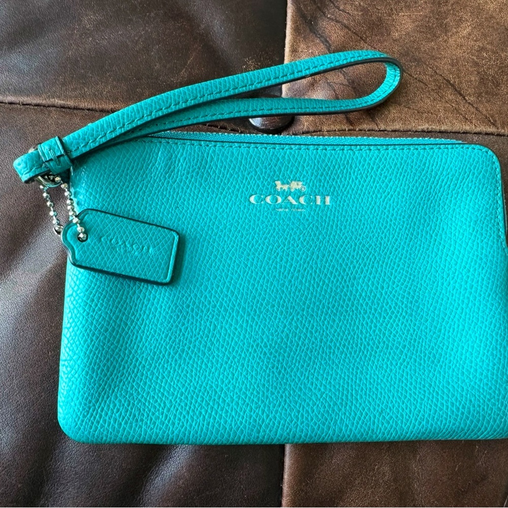 Coach Teal Wristlet
